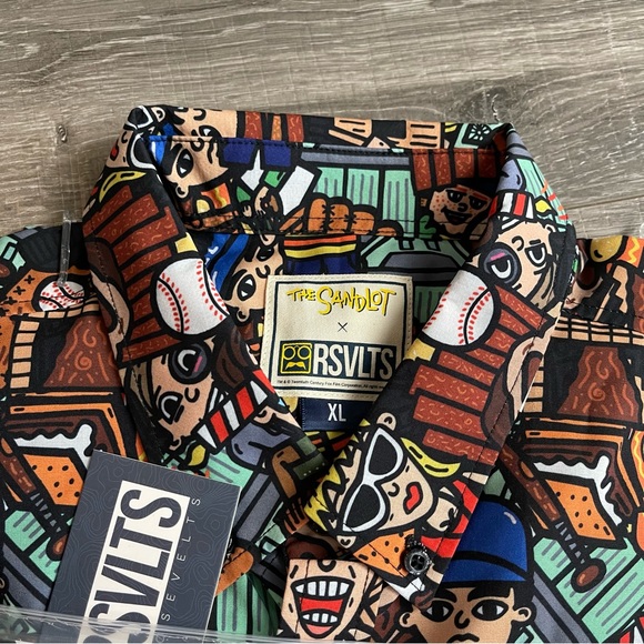 RSVLTS Colorful Cartoon Print Casual Button Down Shirt - Picture 5 of 5